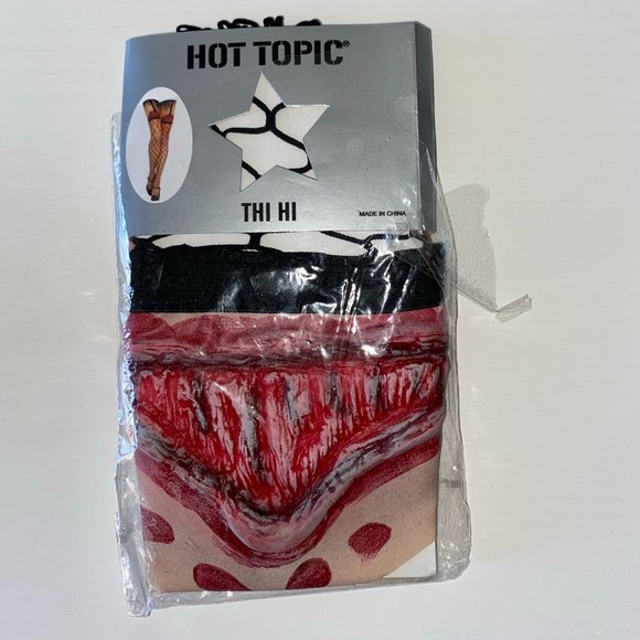 *Clearance* NWT Hot Topic Zombie Horror Thigh High Socks - Picture 3 of 4